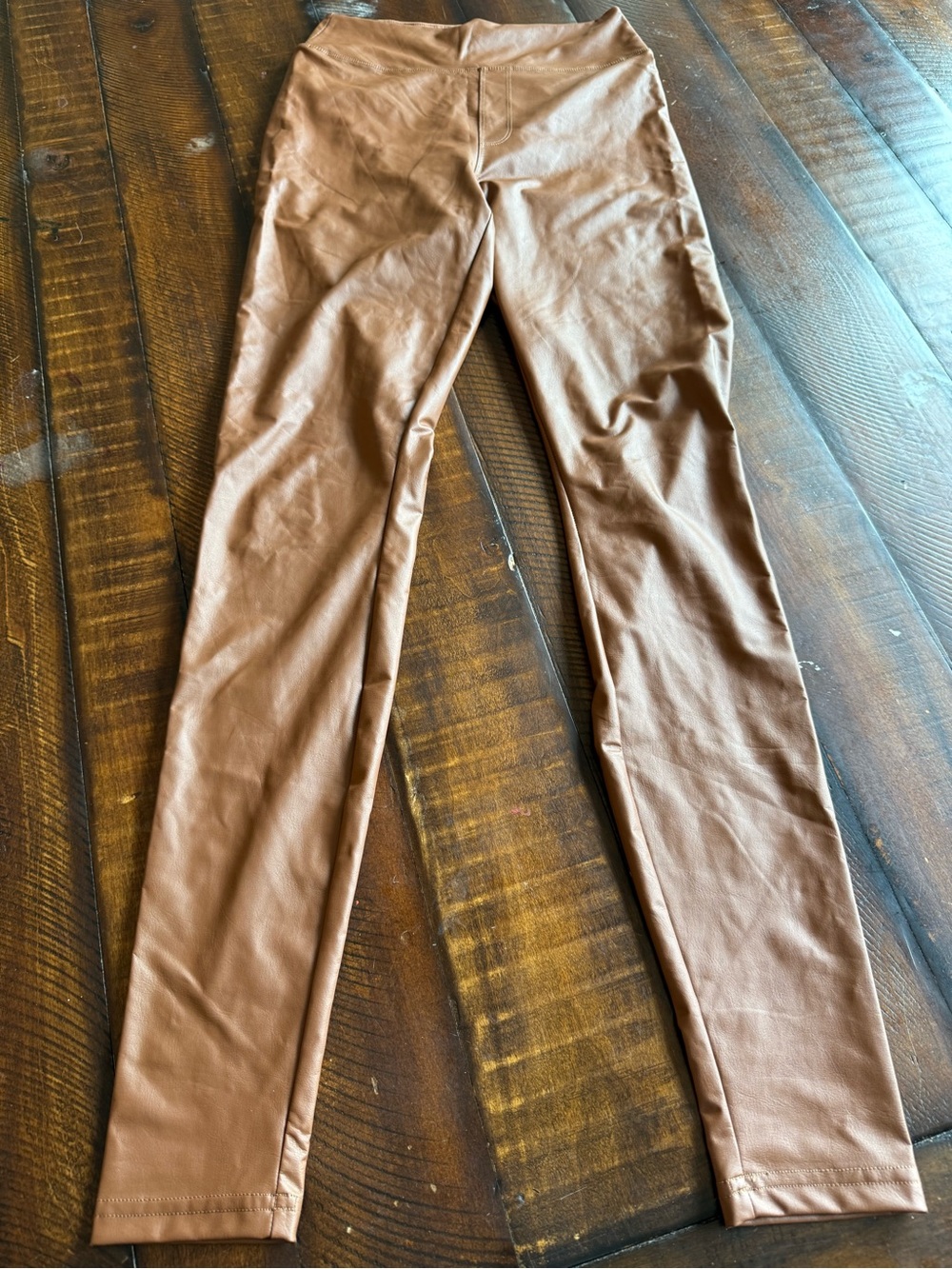 Faux‎ Leather Leggings in Warm Cognac Aerie Real Luxe